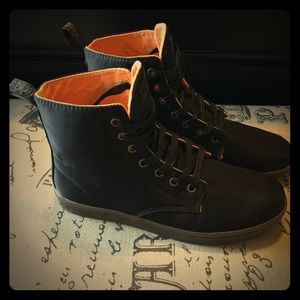 Black Satin Dr. Martens in Hackney